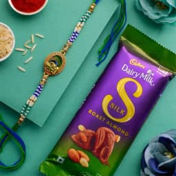 Precious Ganesha Rakhi N Cadbury Chocolate Combo 1