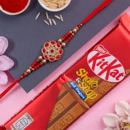 Trendy Kundan Rakhi N Kitkat Duo 1