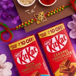 Stylish Floral Kundan Rakhi N KitKat Combo 1
