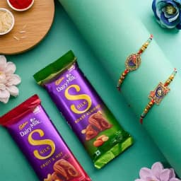 Premium Rakhi Set N Cadbury Chocolate Combo 1