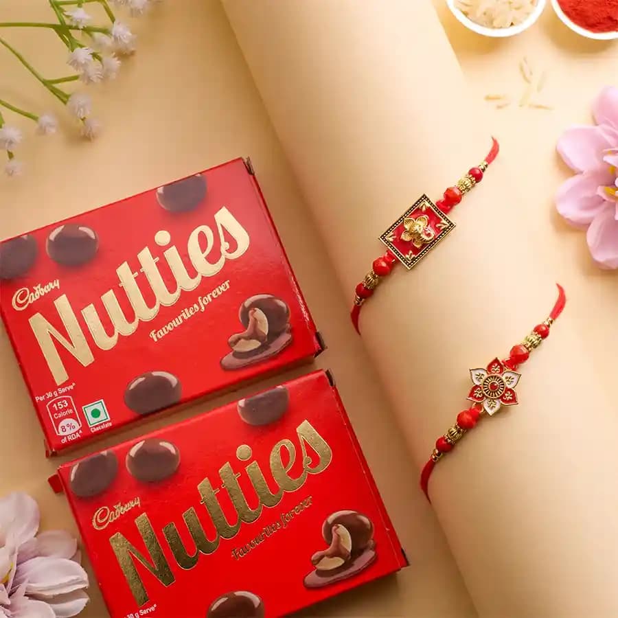 Divine Rakhi Set N Nutties Combo