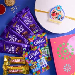 Stylish Motu Patlu Rakhi N Cadbury Celebrations Combo 1