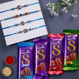 Graceful Evil Eye Rakhi Set N Cadbury Combo 1