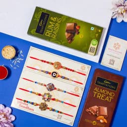Graceful Rakhi Set N Cadbury Temptations Combo 1