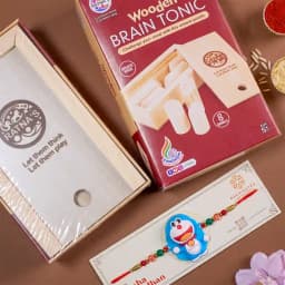 Exclusive Doraemon Rakhi N Wooden Puzzle Combo 1