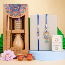Designer Evil Eye Rakhi N Reed Diffuser Combo 1