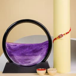 Trendy Kundan Rakhi N Sand Art Combo 1