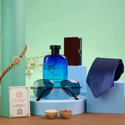 Premium Kundan Rakhi N Mens Accessory Set 1