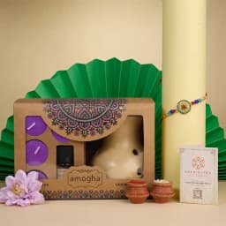 Graceful Kundan Rakhi N Fragrance Vaporizer Combo 1