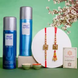 Kundan Rakhi N Davidoff Delight Gift Set 1