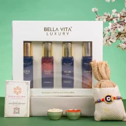 Traditional Evil Eye Rakhi N Perfume Combo 1