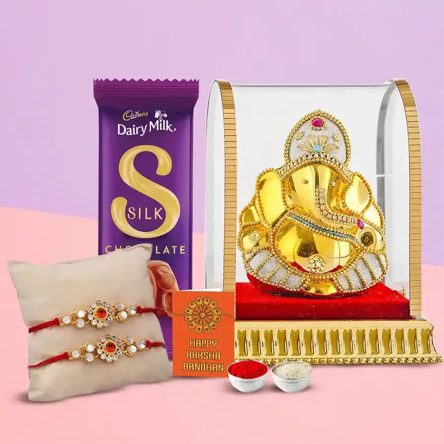 Divine Ganesh Blessing & Rakhi Combo