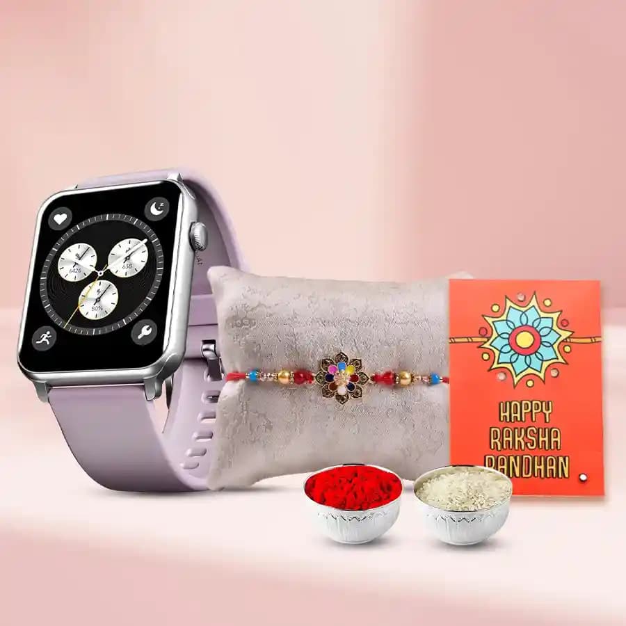 Stylish Rakhi & Smartwatch Gift Set