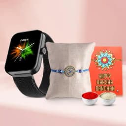 Evil Eye Rakhi and Smartwatch Gift Set 1
