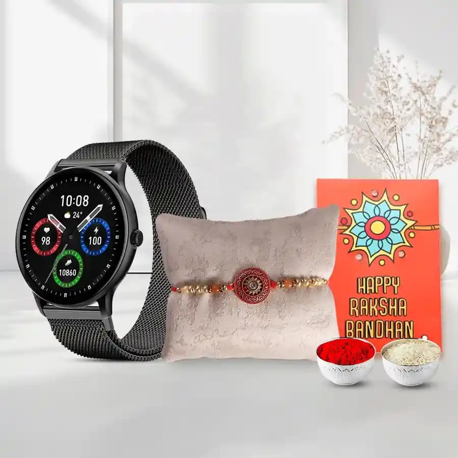 Timeless Rakhi & Stylish Smartwatch Duo