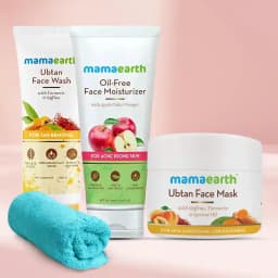 Adorable Mamaearth Natural Face Care Kit with Soft Face Towel N Pouch 1