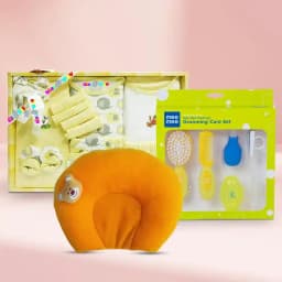 Cute Baby Dress N Grooming Set with Neck Supporting Pillow Combo Gift 1