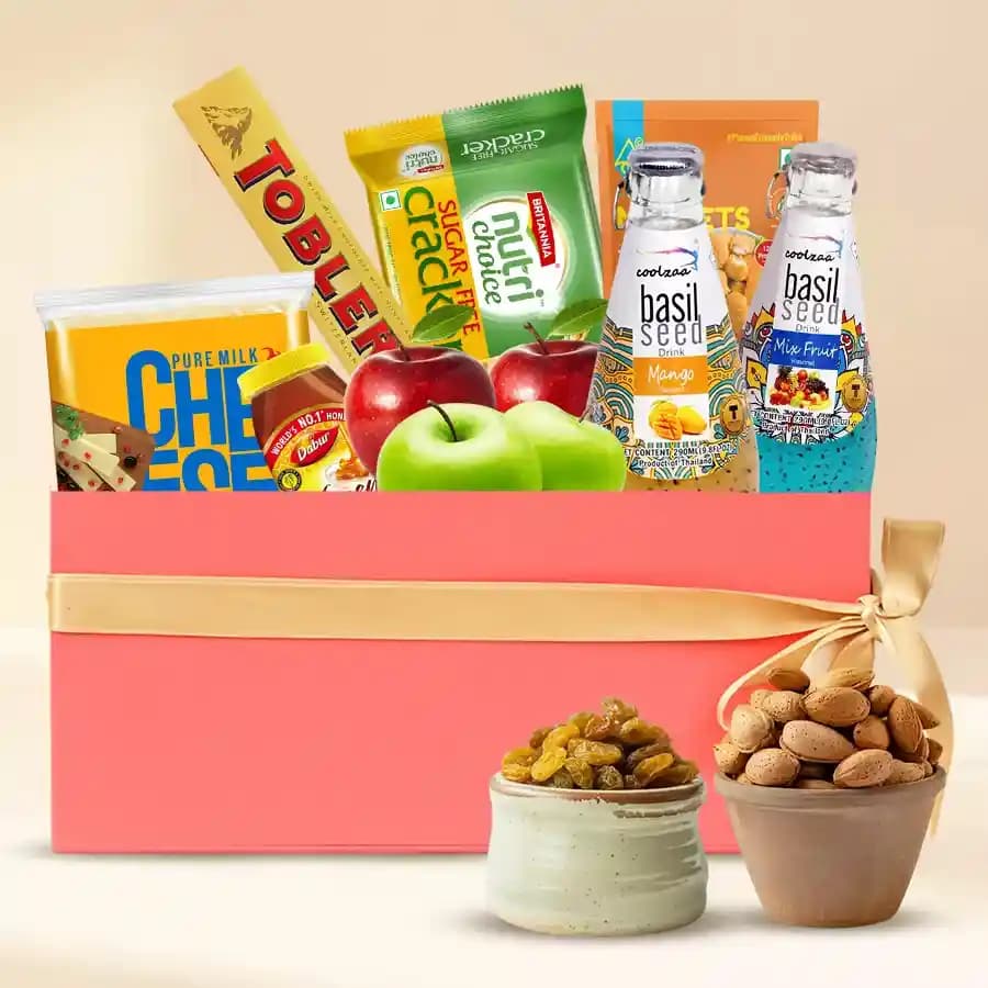 Enticing Box of Fresh Fruits N Assortments