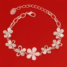 Gorgeous Floral Rose Gold Crystal Bracelet 1