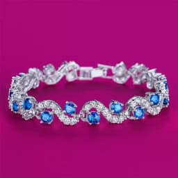 Vibrant Surprise - Silver Plated Blue Crystal CZ Bracelet 1