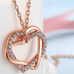 Elegant Hearts in Love Rose Gold Pendant Necklace 1