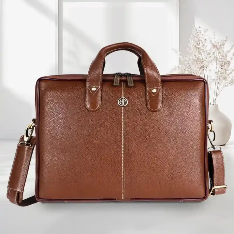 Sleek Mens Leather Laptop Bag