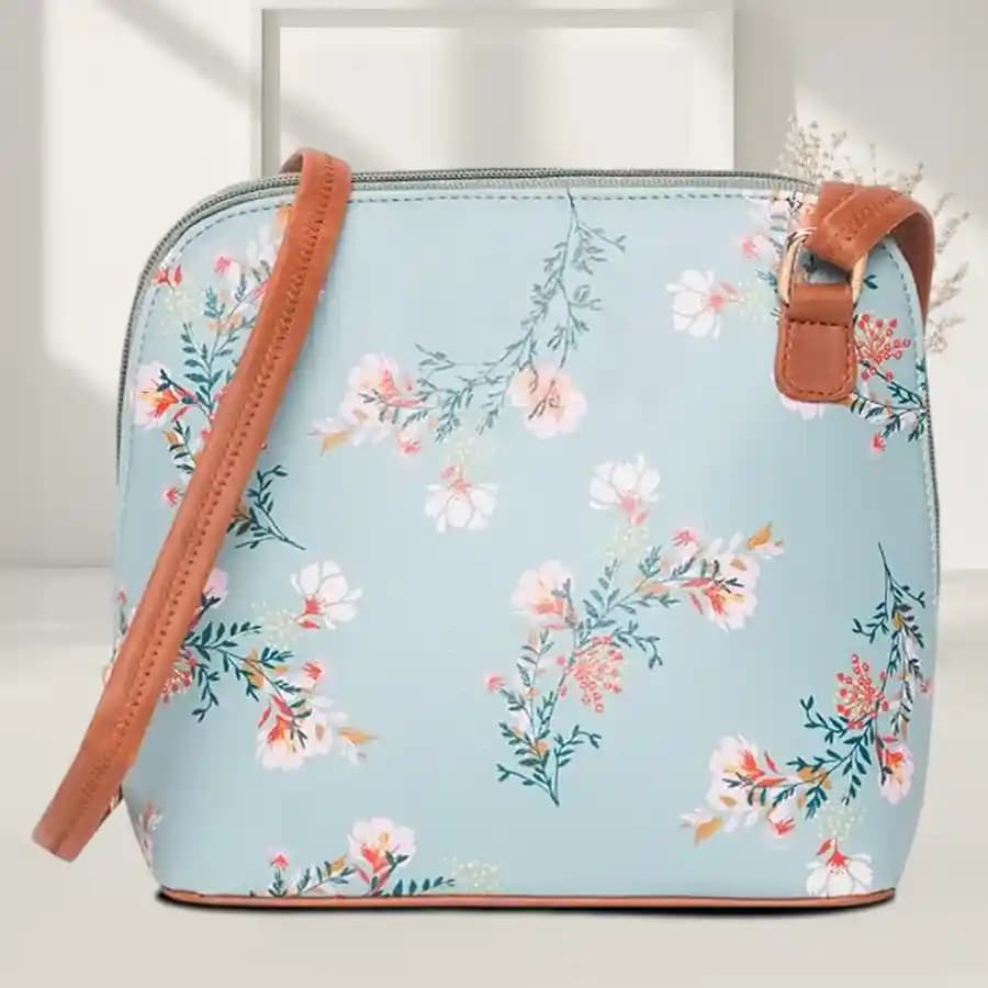 Lovely Floral Print Crossbody Sling Bag