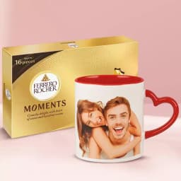 Amazing Personalized Photo Mug with Heart Handle n Ferrero Rocher 1