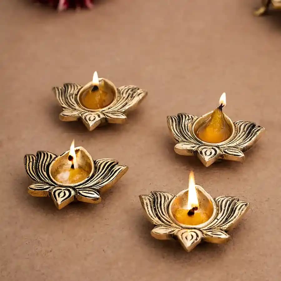Radiant Brass Diya Elegance Set