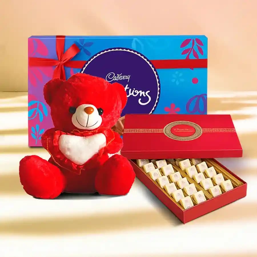 Bikanervala Halwa Sohan with Teddy N Cadbury Celebration Chocolate Pack