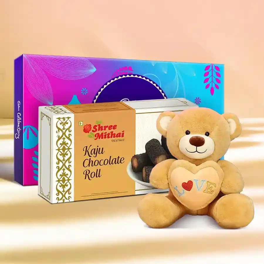 Kaju Choco Roll from Shree Mithai with Teddy N Cadbury Celebration