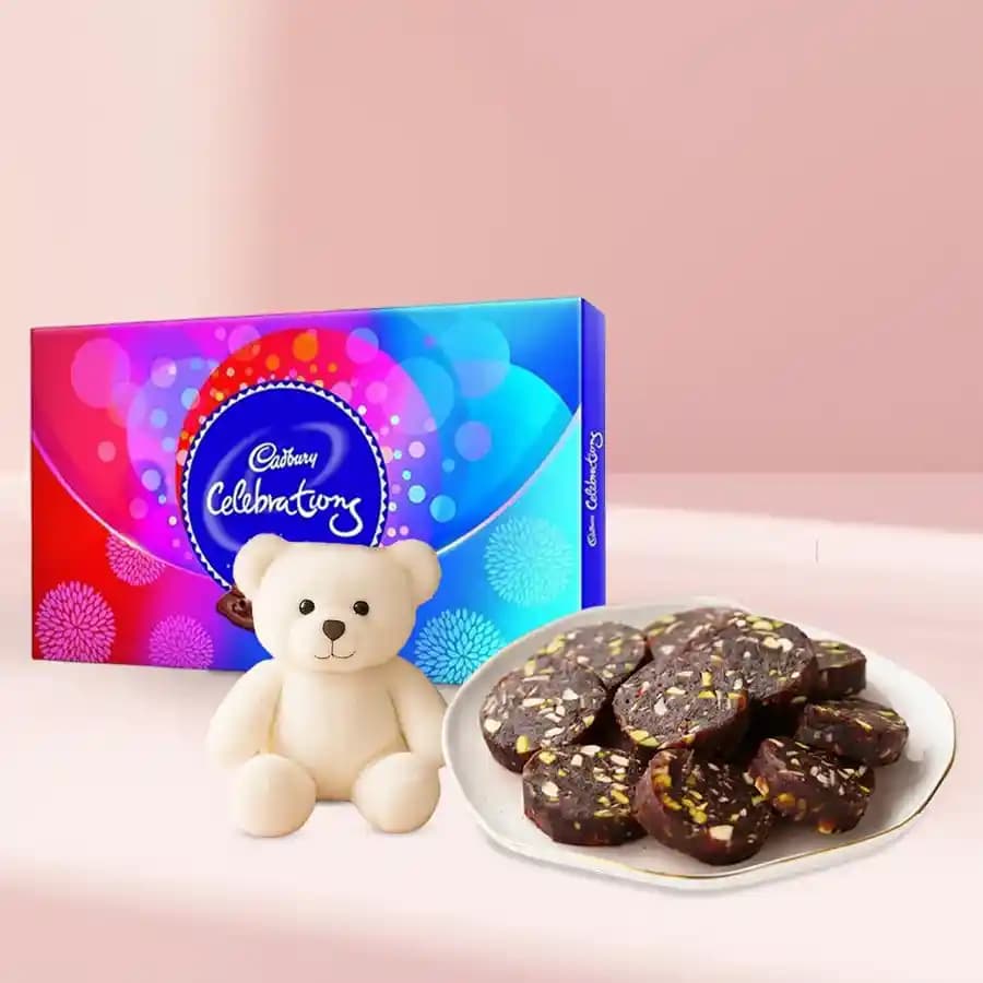 Dry Fruit Dates Roll from Shree Mithai with Teddy N Cadbury Celebration