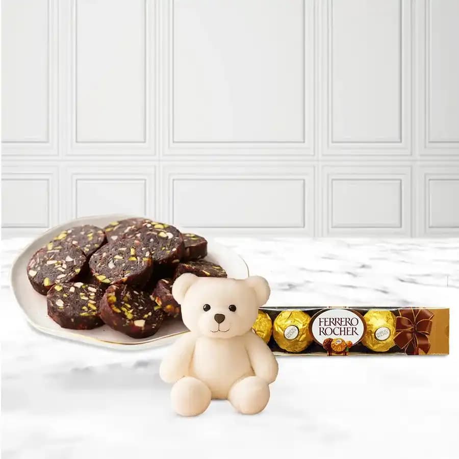 Dry Fruit Dates Roll from Shree Mithai with Teddy N Ferrero Rocher
