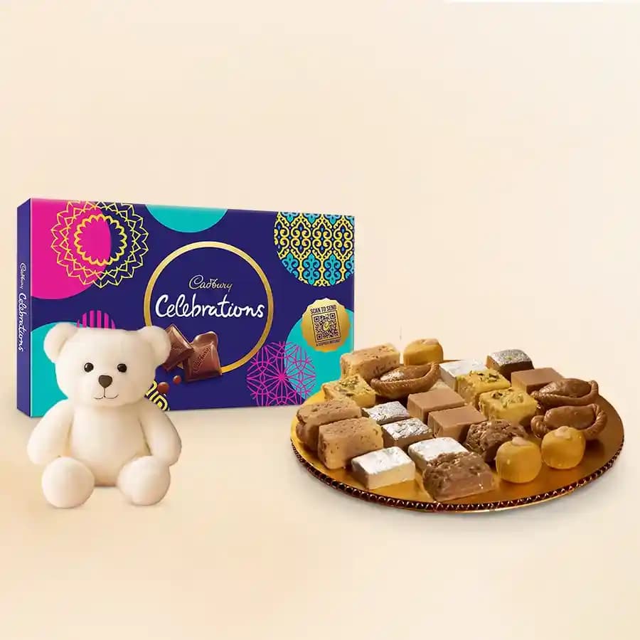 Assorted Sweets from G Pulla Reddy with Teddy N Cadbury Celebration