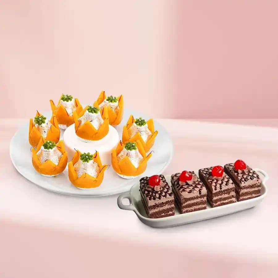 Badam Kalash from Dadus with Chocolate Pastry