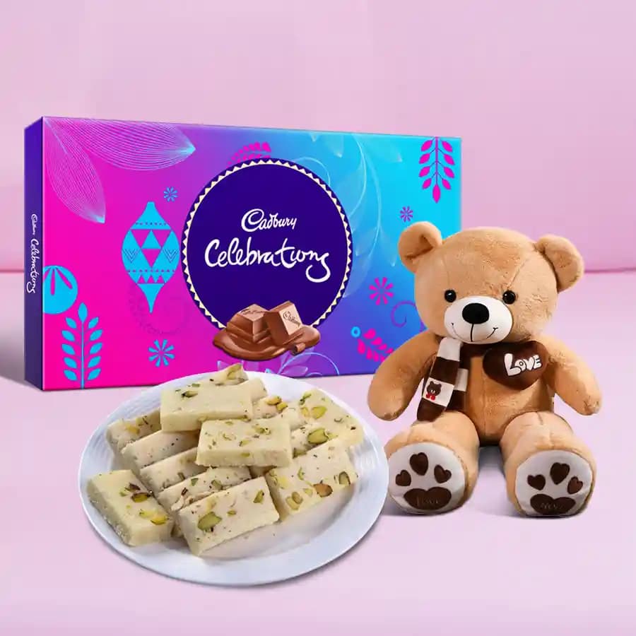 Malai Burfi from G Pulla Reddy with Teddy N Cadbury Celebration