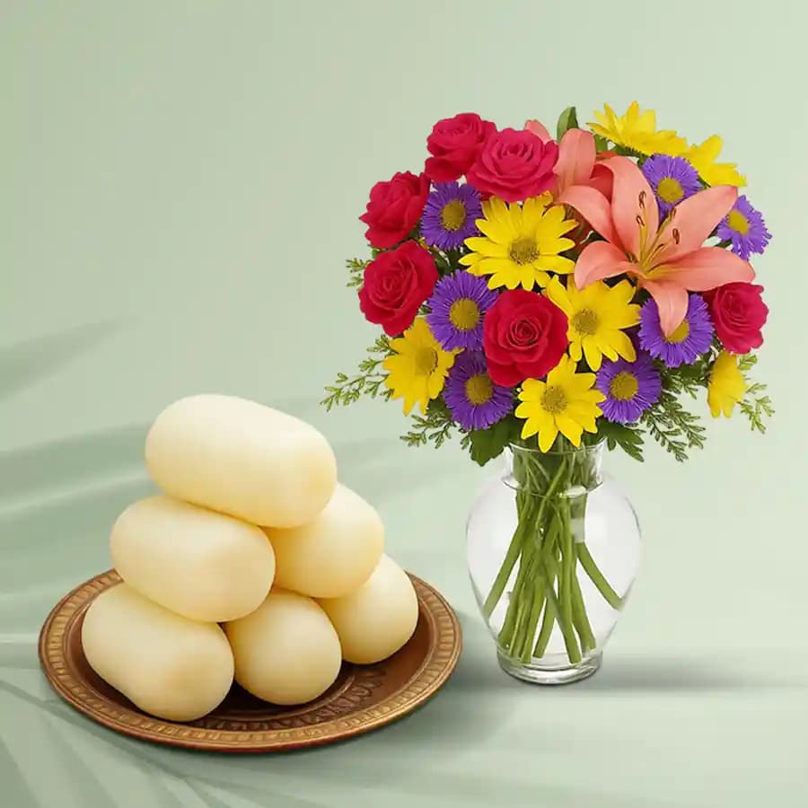 Palakova from Almond House with Mixed Flower Arrangement