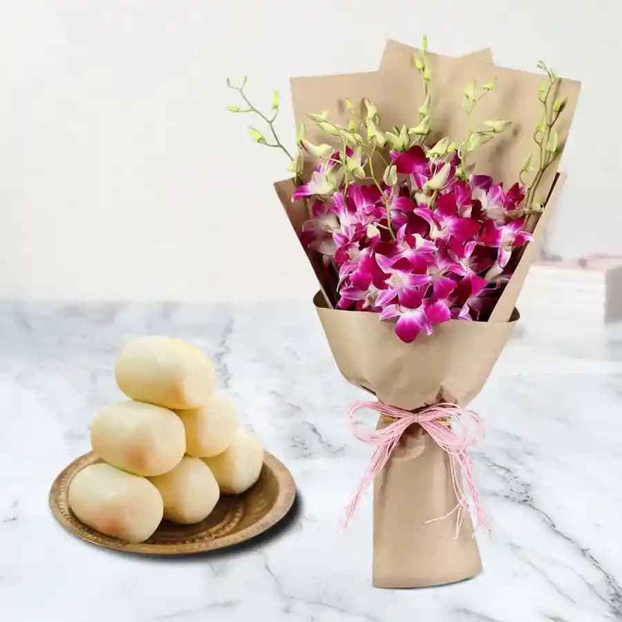 Palakova from Almond House with Orchid Bouquet