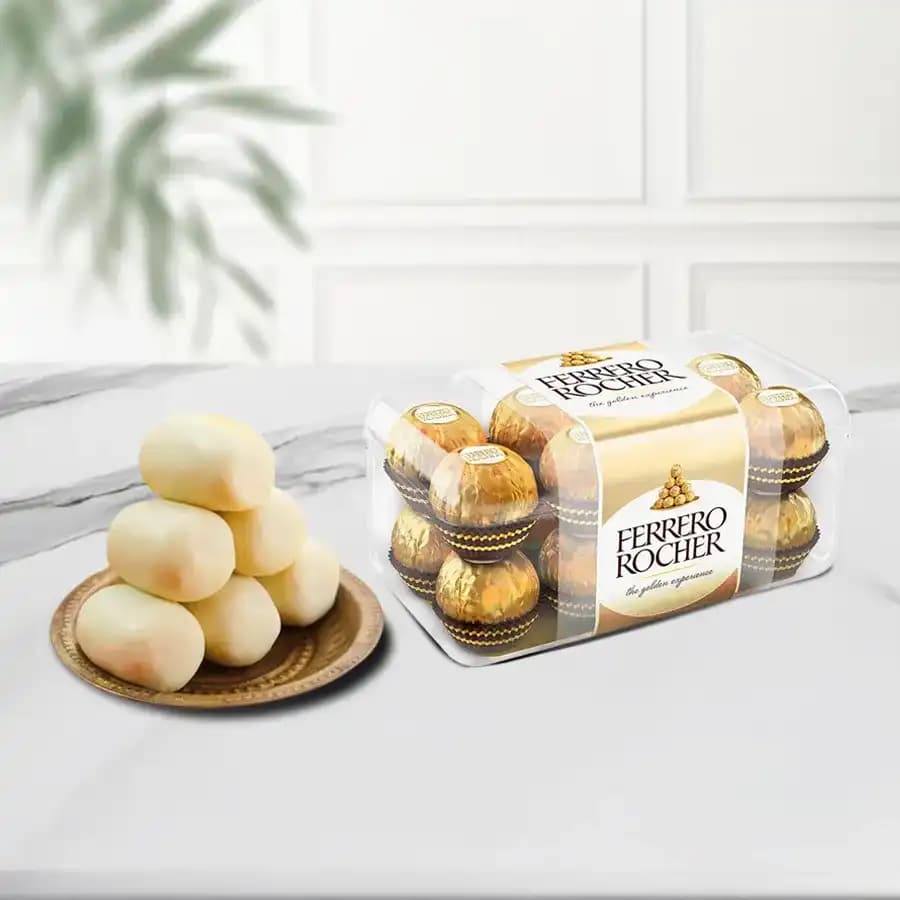 Palakova from Almond House with Ferrero Rocher