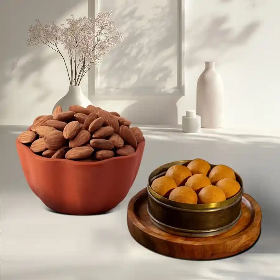 Bellam Sunni Laddu from Almond House with Crunchy Almonds
