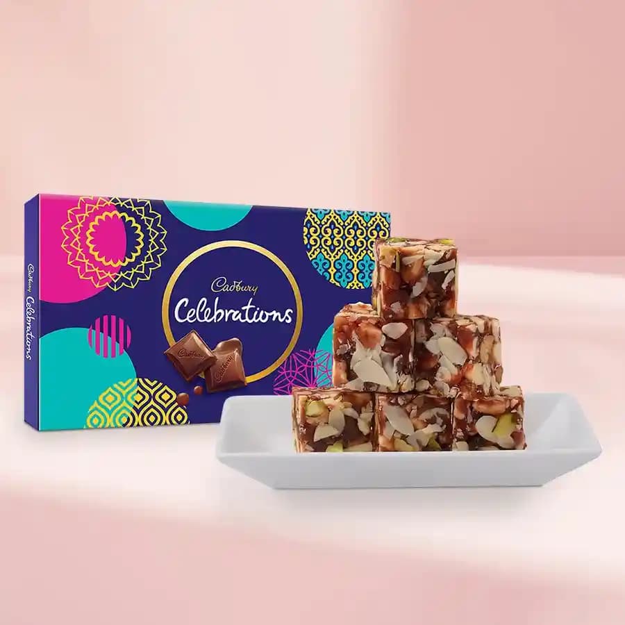 Dry Fruit Burfi from Almond House with Cadbury Celebration