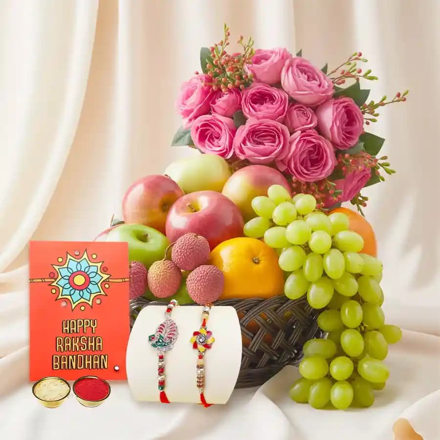 Deluxe Fruit and Floral Surprise