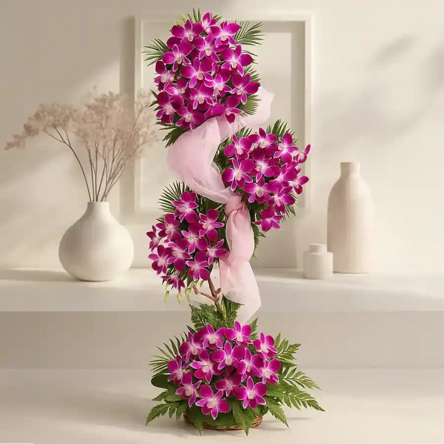 Majestic Three Tier Arrangement of Orchid Stems