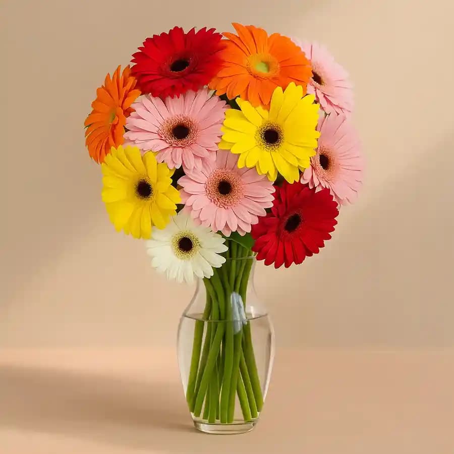 Amazing Gerberas Assemblage in a Vase