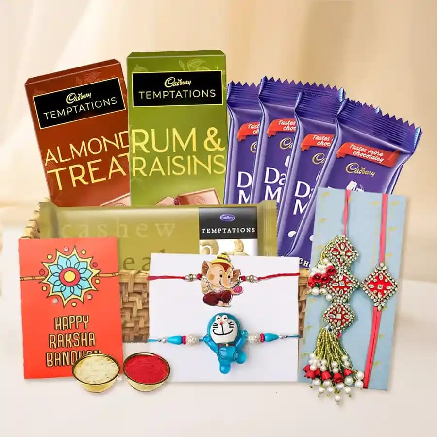 Divine Rakhi Celebration Basket