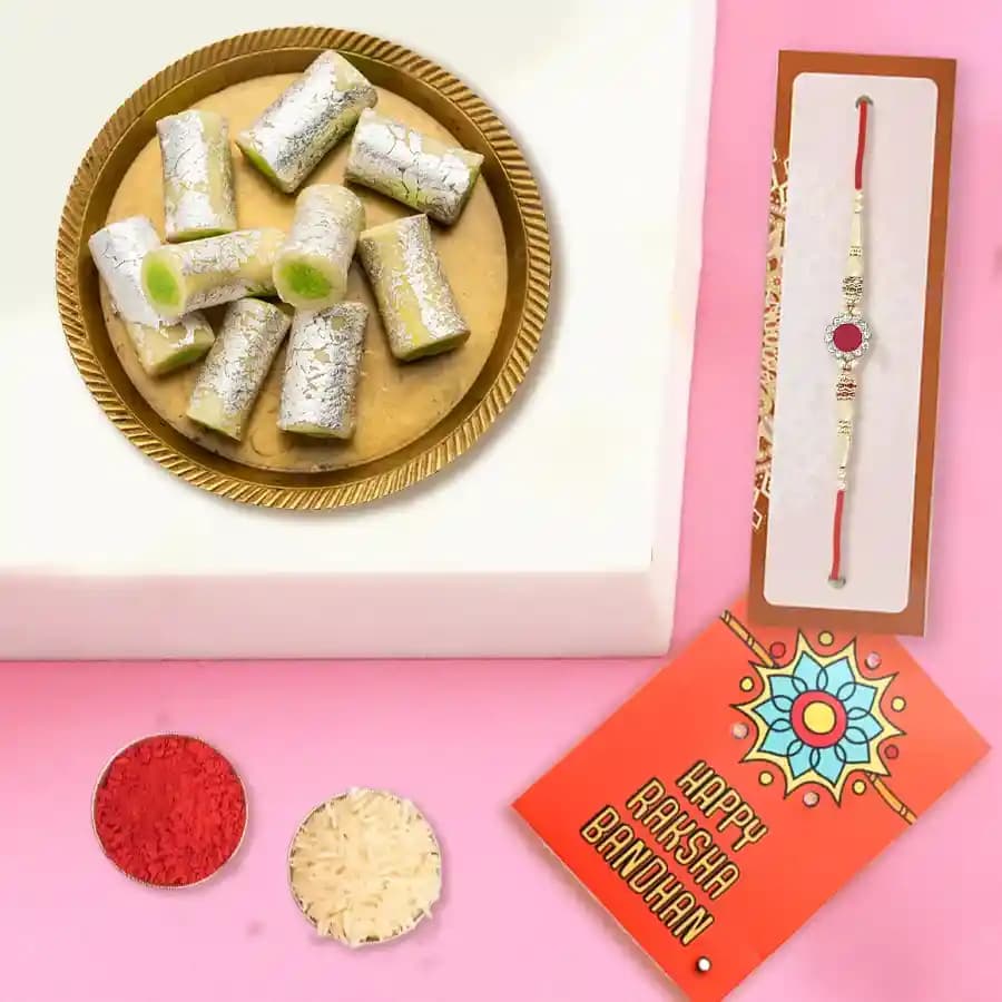 Deluxe Rakhi Gift Set with Cashew Delights