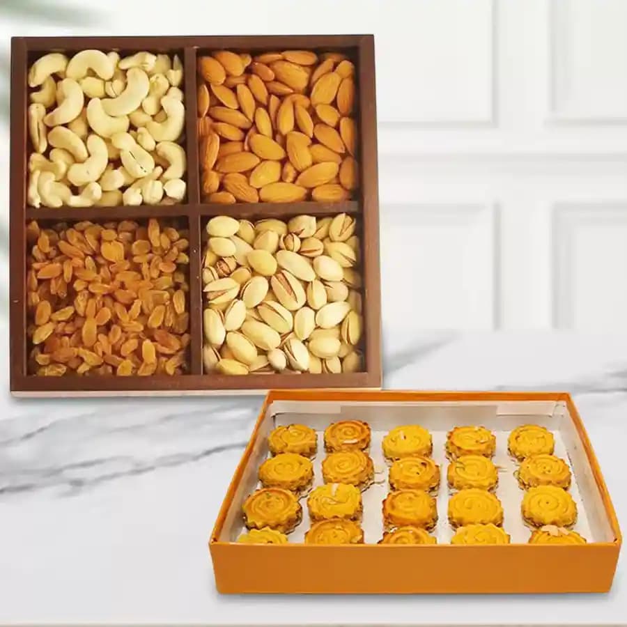 Baked Badam Jalebi from Ganguram with Assorted Dry Fruits