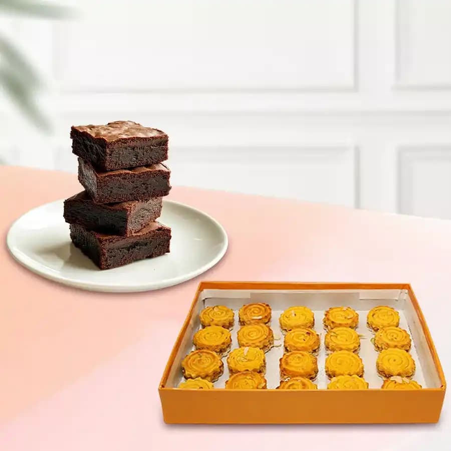 Baked Badam Jalebi from Ganguram with Brownies