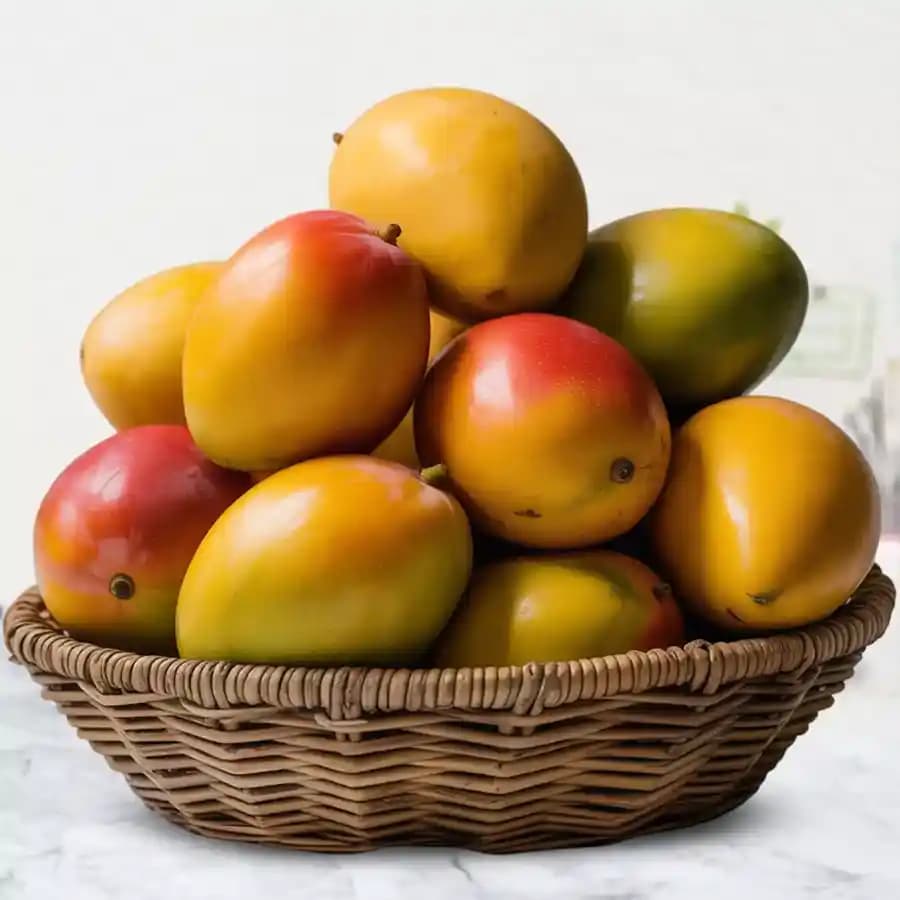 Good Quality Mangoes decorated in Basket