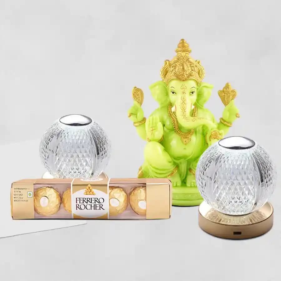 Enchanting Ganesh Idol N Assorted Gifts Hamper
